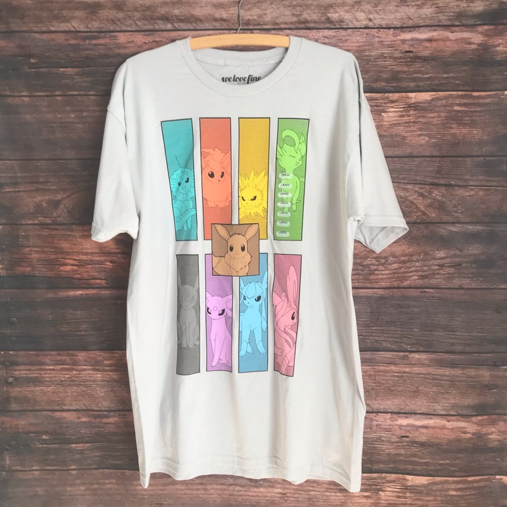 Pokémon Group T Shirt Gray Size L Large by We love fine New With Tag